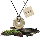 PURAJA Pyrit Anhänger aus echtem Edelstein | Heilstein Kette mit Donut Anhänger inkl. hochwertigem Kordband