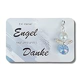 Ein kleiner Engel sagt Danke Karte Schutzengel Kärtchen als kleines Dankeschön (Engel blau)