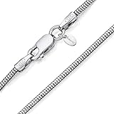 Amberta 925 Sterlingsilber Damen-Halskette - Schlangenkette - Rattenschwanz-Kette - 1.4 mm Breite - Verschiedene Längen: 40 45 50 55 60 cm (50cm)