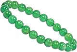 ELEDORO echtes Edelstein Perlen Armband - Natürliche Chakra Power Steine, Stretch Design, 8mm (Achat grün)
