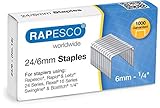 Rapesco S24607Z3 24/6mm (No.16) Verzinkte Heftklammern, 1000 Stück