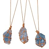 Generisch Celestine Rohstein Anhänger – Natürlicher Kristall Halskettenanhänger | Verstellbare Halskette Mit Celestine-Stein-Anhänger, Turmalin-Heilstein, Für Frauen Und Männer, Naturstein