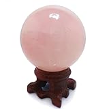 Polar Jade Rosenquarz-Kristallkugel, seltener Kristall, schützende Wirkung, für Dekoration/Heilanwendung/Meditation/Feng Shui, handgefertigt, rosaner Quartz, 50 mm