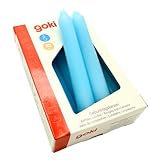goki 15427 - Geburtstagskerzen 10 Stück, blaue Wachskerzen Set, 10cm, festliche Dekoration für Kuchen und Feiern, 10er Set