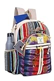 KayJayStyles Batik-Rucksack mit mehreren Taschen, handgefertigt, Himalaya-Hanf, Bohemain, Reisen, Wandern, Geldbörse, BKPK-5, Large, Bohemain