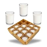 Candelo Votivkerzen 16 Kerzen im Glas - Weiße Stilvolle Tischkerzen - 12 Stunden Brenndauer ohne Duft für Dekoration Hochzeit, Geburtstag, Partys - rußfrei