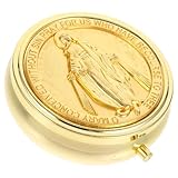 VOSAREA Rosenkranz Etui Kommunion: Kleiner Gold Hostiendose Schmucketui Religiöser Schmuckdose Metall Kleine Rosenkranz Etui Organizer