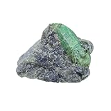 Smaragd in Matrix Rohstein | Grün-Grauer Edelstein | 100% natürlicher Kristall | Unbehandelt | Mineraliensammlung | Esoterik & Spiritualität (1 Stein L [3cm-5cm])