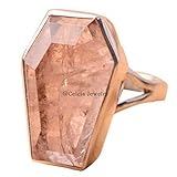 Natürlicher Rosenquarz Sargring, reiner 925er Sterlingsilber-ethnischer Ring, Versprechensring, Tochtergeschenkring, metaphysische Geschenke, westlicher Ring, Oktober-Geburtsstein (Rosenquarz)