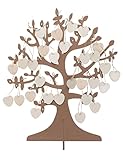 Santex Wunschbaum aus Holz mit 50 Herzen Hochzeit 48 x 40 cm