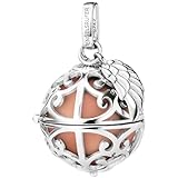 Engelsrufer Damen Anhänger für Halskette mit Flügel aus Sterling Silber mit austauschbarer Klangkugel S in der Farbe Rosé, nickelfrei, 45+5 cm, ER-23-16-S
