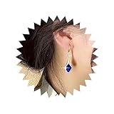 Aneneiceera Vintage Saphir Ohrringe Gold Halo Saphir Ohrringe Blau Kristall Tropfen Ohrringe Blau Strass Ohrringe Schmuck Für Frauen Und Mädchen (blau)