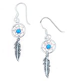 Ohrringe Ohrhänger Traumfänger mit Türkis 925er Sterling Silber 12 mm Ø Country Western