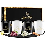 Luana Rose Duftkerzen Geschenkset - 4x70g, Langanhaltender Duft, 100% Natürliche Sojawachs mit Ätherischen Ölen - Hochwertige Geschenke für Frauen, Aromatherapie Kerze - Scented Candle Set