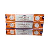 Satya Spiritual Aura Räucherstäbchen - Ätherischer Duft für Aura-Reinigung & Schutz (3 x 20 Stäbchen)