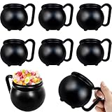 Kesselbecher, Kunststoff, Schwarz, 425 ml, Hexenbrühbecher für Getränke, Halloween-Partygeschenke, St. Patrick's Day, Partyzubehör, 6 Stück