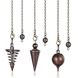 AWARDSEN 3 PCS Kupfer Pendel, Metall Pendel Esoterik Wünschelrute in Set für Weissagung, Tarot Zubehör, Reiki Balancing Geschenke für Tarot Liebhaber