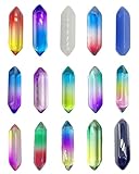 MYGLOAR 15PCS Heilkristallstein-Set, Heilkristallsteine ​​für Liebhaber, sechseckige Heilkristalle, Chakra-Steine, Amethyst, Tigeraugenstein, Obsidian, für Meditation, Reiki, Energiebalance, Balance