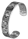 VASSAGO Edelstahl Baum des Lebens Manschette Armreif Wikinger keltischer Knoten Phönix Muster Gesundheitspflege Armbänder Metall Armband für Männer, 2.52’', Metall