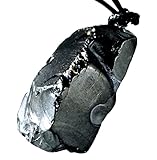 Heka Naturals Shungit Kristall Halskette Anhänger | Heilkristalle & Chakra Halskette - Edelsteinschmuck für Männer & Frauen - Spirituelle und freudige Geschenke (Élite Rouleé)