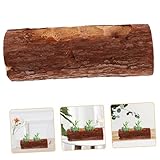VICASKY 1 Stück Holzblumentopf mit Kerzenhalter Langer Kreativer Pflanzenbehälter für Sukkulenten für Balkon Garten Wohnaccessoire Natürliches Design Vielseitig Einsetzbar