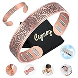 Cigmag Kupfer Armband Männer Herren, mit 9 starken 5000 Gauss Magneten, verstellbar aus 99% Reinkupfer (Keltischer Lotus Lebensbaum)