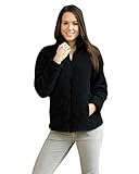 ENGEL Jacke Merino Wollfleece Damen, 38-40/38/40, schwarz Melange