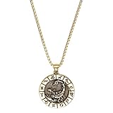 PAURO Herren Edelstahl Jahrgang 12 Konstellationen Münze Tierkreiszeichen Anhänger Halskette Personalisierte Horoskop Schmuck Gold Schwarz Skorpion