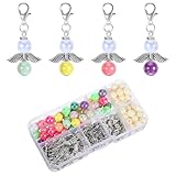 Sploziia 50 Sets Schutzengel Anhänger - Schutzengel Schlüsselanhänger Selber Machen, Kann Zum Schlüsselanhänger Selbst Gestalten Verwendet Werden