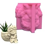 PW TOOLS 1 Stück Blumentopf Beton Gießform, Silikonform Gießform Süßer Engel Mädchen, Mädchen Blumentopf, Betonform für -Schmuck Aufbewahrungsbox Stifthalterformen