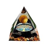 Positive Spiritual Pyramide, Amethyst Chakra Kristalle Ornament,Reiki Heilkristallkugel Pyramide Chakra Kristallpyramide Obsidian Ornament für Heimdekoration Meditation 60mm