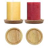 Sugeru Zypressenholz Kerzenteller - 2er-Pack,Runder Kerzenhalter aus Holz mit 10 cm Durchmesser,Kerzenständer für Stumpenkerzen,Dekorative Kerzenuntersetzer,Geeignet für Heimdekoration, Hochzeit