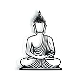 keluly Metalldekoration. Schwebende Wandskulptur mit Schatten aus Stahl. (21 x 15 cm., Buddha)