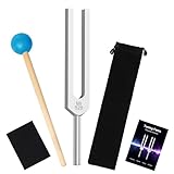 DiDiBirDi 528Hz Stimmgabel Aluminiumlegierung Silikonhammer, Verpackt in weichen Samtbeutel für die Yoga, Entspannung
