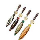 Generic Neun-Augen-Tibet-Dzi-Anhänger, Schlüsselanhänger, Steinmaterialien, modischer Böhmisch Stil, Tibet-Himmelsperle, bringt viel Glück für Frauen, alle Altersgruppen