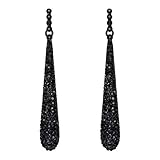 Clearine Ohrringe Voll Kristall Diamant Teardrop Lange Ohrstecker für Damen Party Schwarz Schwarz-Ton