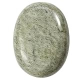 Amazing Gemstone Chrysoberyl Cats Eye Palm Stone - Pocket Massage Worry Stone for Natural Body Chakra Balancing, Reiki Healing and Crystal Grid