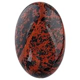 Nupuyai Mahagoni Obsidian Stein Handschmeichler Edelstein Oval, Naturkristall Massagestein Heilstein Taschenstein Energiestein für Gua Sha Spa Reiki Meditation Haus Deko