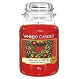 Yankee Candle Duftkerze im großen Jar, Red Apple Wreath, Brenndauer bis zu 150 Stunden