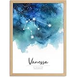 SpecialMe® Baby Poster Sternzeichen personalisiert | Geburtsposter mit Sternbild Name Geburtsdatum |Geschenkidee Taufe
