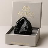 Anima Obsidian Kristall – Groß 4–5 cm Tiefschwarzer Naturbelassener Rauer Obsidian stein für Schutz, Erdung & Transformation – Ethisch Gewonnen, Präsentiert in Eleganter Geschenkbox