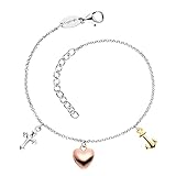 Engelsrufer Damen Armband aus Sterling Silber und drei Anhängern Tricolor - Kreuz Herz Anker - Karabinerverschluss - längenverstellbar - nickelfrei