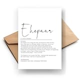 Exklusive Definitions-Klappkarte Ehepaar – Perfekte Karte für das frisch verheiratete Paar | Stilvoll & hochwertig