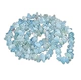 Lebensquelle Plus Aquamarin Splitterkette | Endlos ohne Verschluss | 90 cm lang | Hochwertige Edelstein Kette