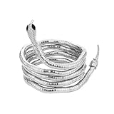 SNONESIY Schlangenkette Schlange Choker Snake Necklace,Bendable Snake Necklace,Personalisierte und Kreative Form,Kann Nach Belieben Gebogen Werden,für Verschiedene Anlässe Geeignet (Silber)