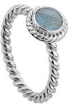 Nenalina Ring Silber 925 Damen Silberring Damenring mit 6 mm Opal-Triplette Edelstein