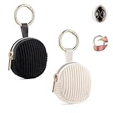 2 Stück Schmuckaufbewahrungs Klein Schmuckkästchen Reise Tragbare Schmucktasche Mädchen Schmuck Reiseetui fuir Damen Schmuck-Organizers schmuckaufbewahrung Ohrringe Armbänder Ringe Etui(Beige&Schwarz)