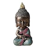 Zen'Light Baby Budha – Dekoration Zen und Feng Shui – für eine entspannende und spirituelle Atmosphäre – Geschenkidee Budha Glücksbringer – Höhe: 14 cm – Farbe: grün und braun