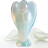 Earth Therapy Original Schutzengel mit Gelassenheitsgebetskarte - Opal Heilstein Figur - Segen Sie Sich und Ihre Lieben