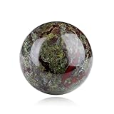 Sahoottie Blutstein Stein Kristallkugel 40mm Natürlich Kristalle Edelsteine Wahrsager Kugel Heilenden Kristallsteinkugeln für Heimdekoration Meditation Reiki Chakraausgleich Dekoration Geschenk